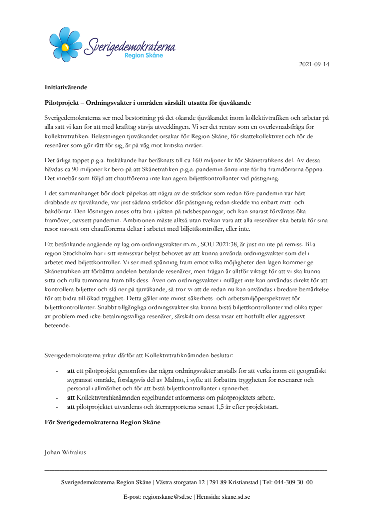 Initiativärende till KTN - Pilotprojekt ordningsvakter.pdf