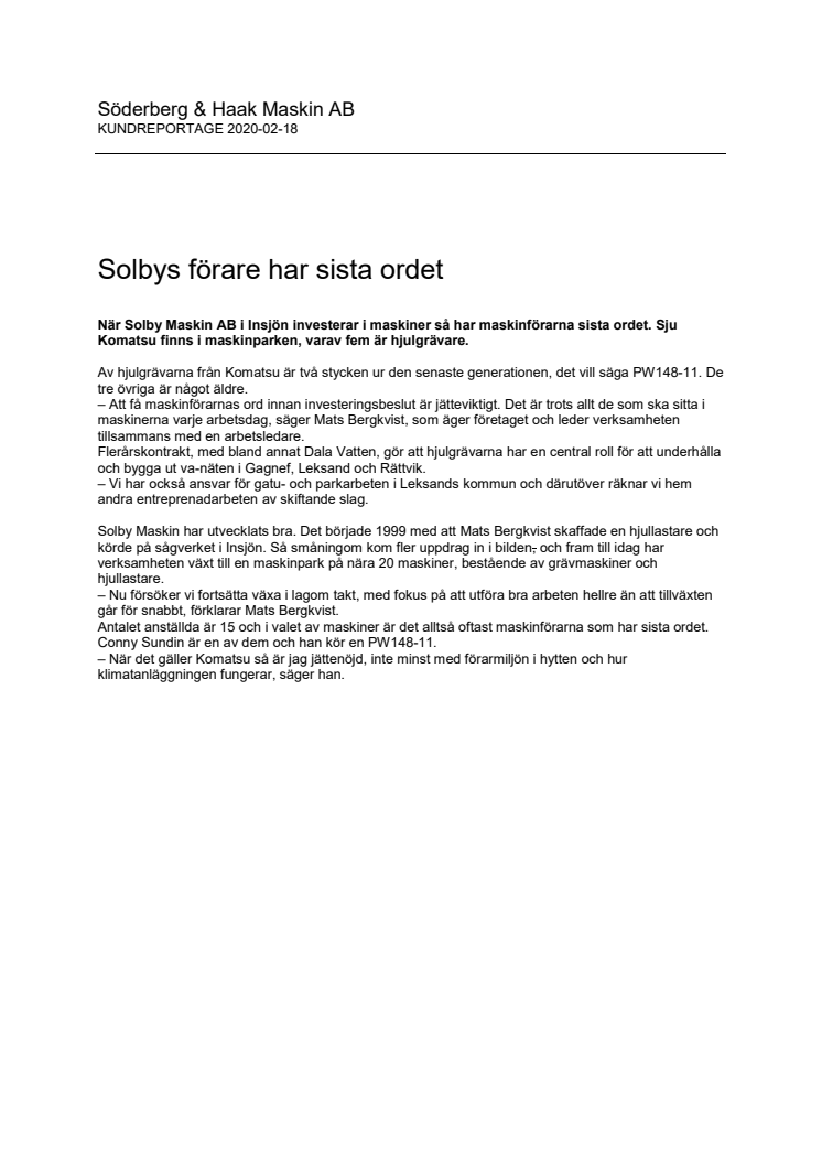 Solbys förare har sista ordet