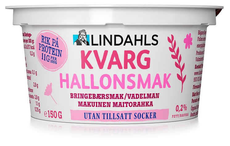 Lindahls kvarg Hallonsmak 150 gram