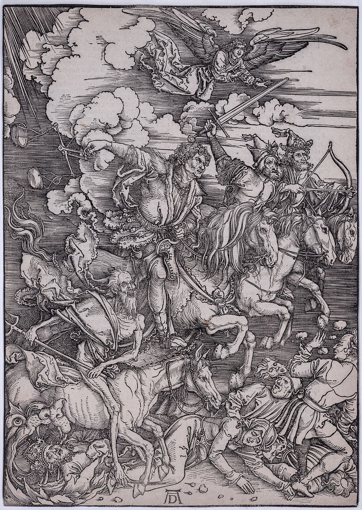 Albrecht Dürer, Tyskland 1471–1528, Apokalypsens fyra ryttare, 1498.