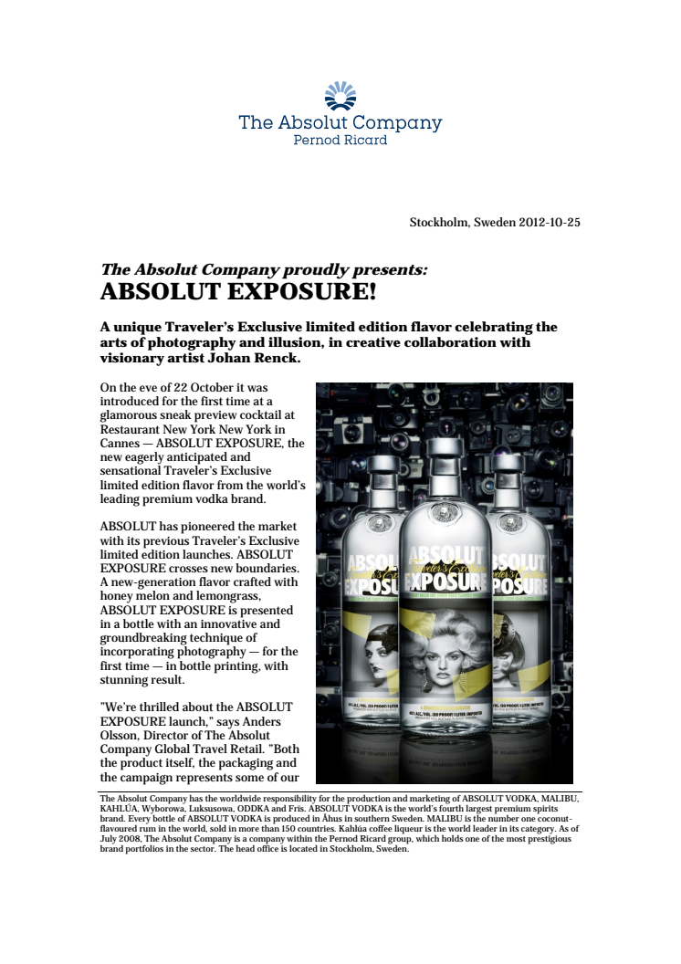 The Absolut Company proudly presents:ABSOLUT EXPOSURE!