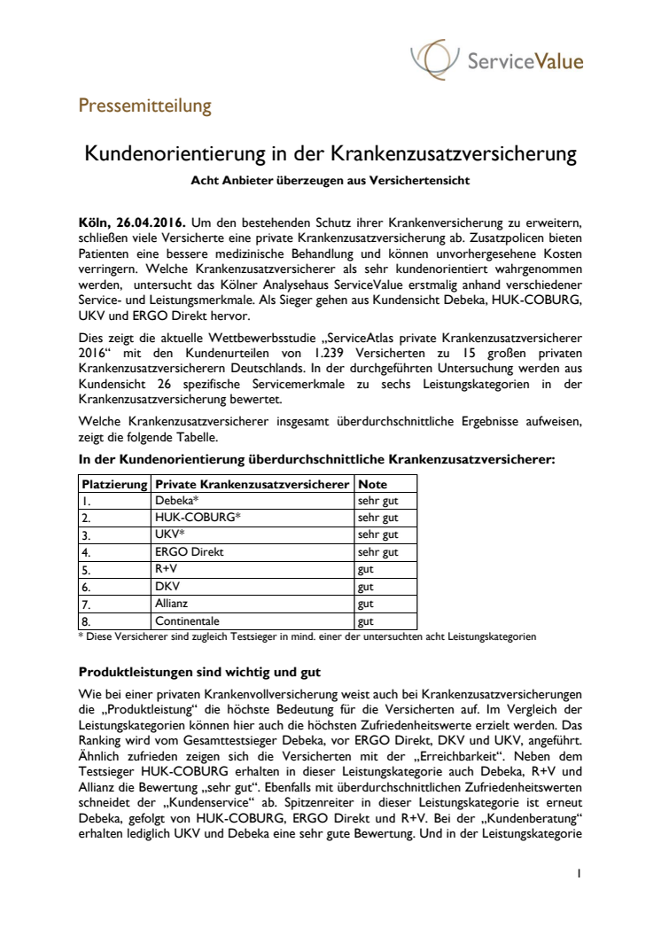 Kundenorientierung in der Krankenzusatzversicherung 