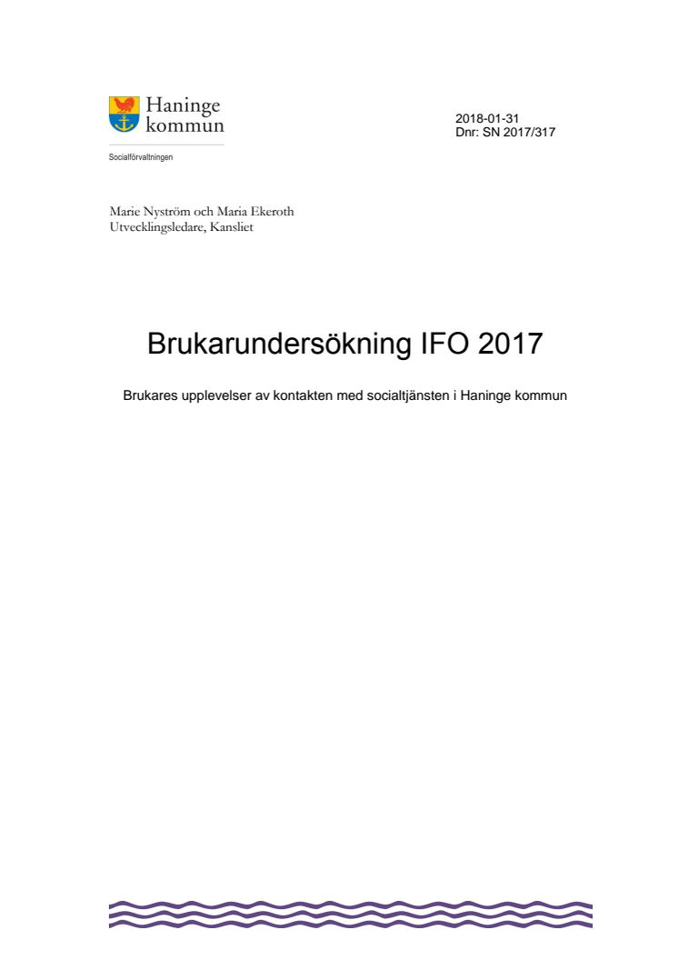 Rapport brukarundersökning Funktionsnedsättning 2017