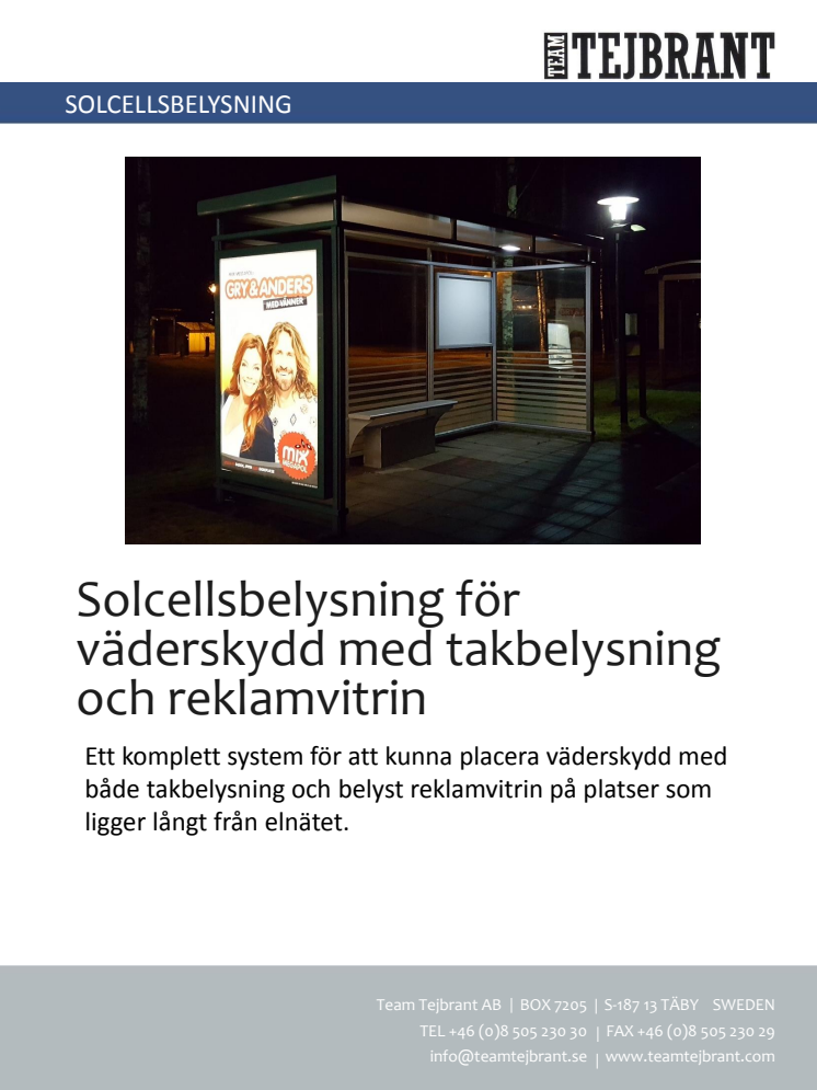 Solcellslösning som driver både tak- och vitrinbelysning