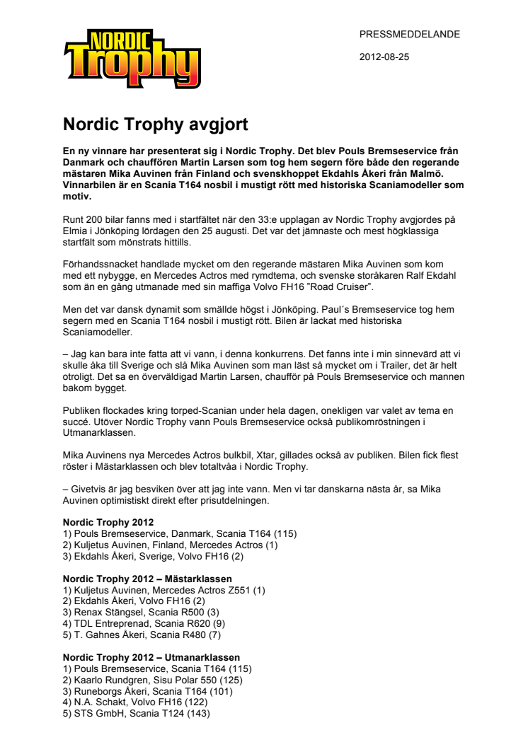 Nordic Trophy avgjort