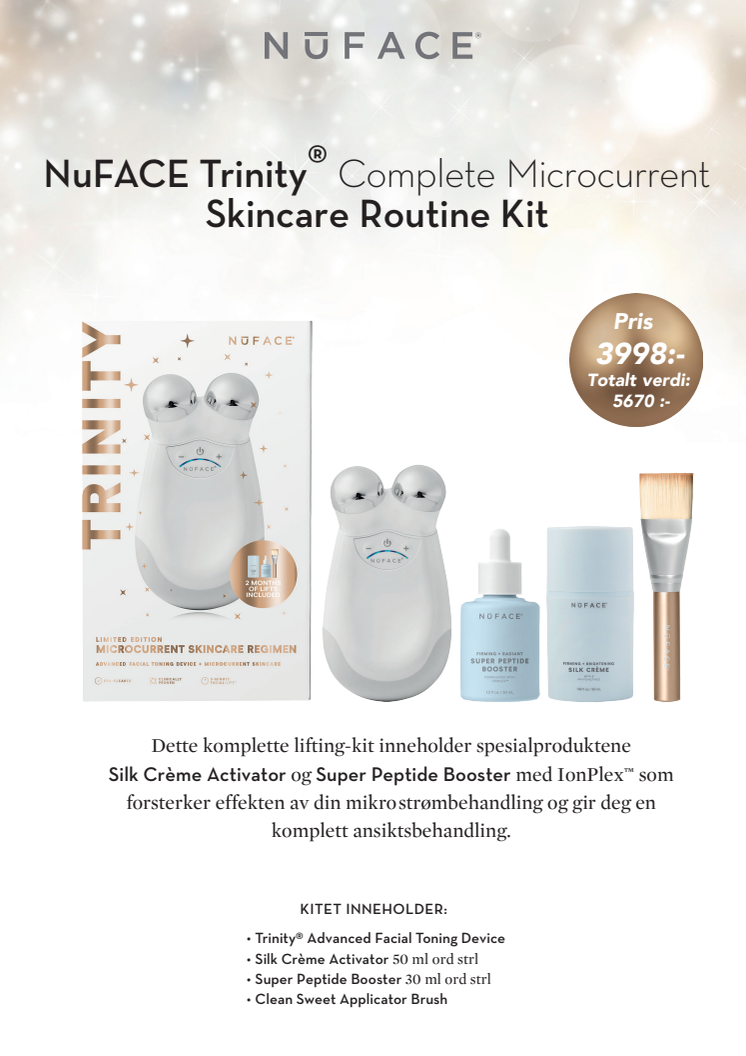 NuFACE Trinity® Complete Microcurrent Skincare Routine Kit skylt