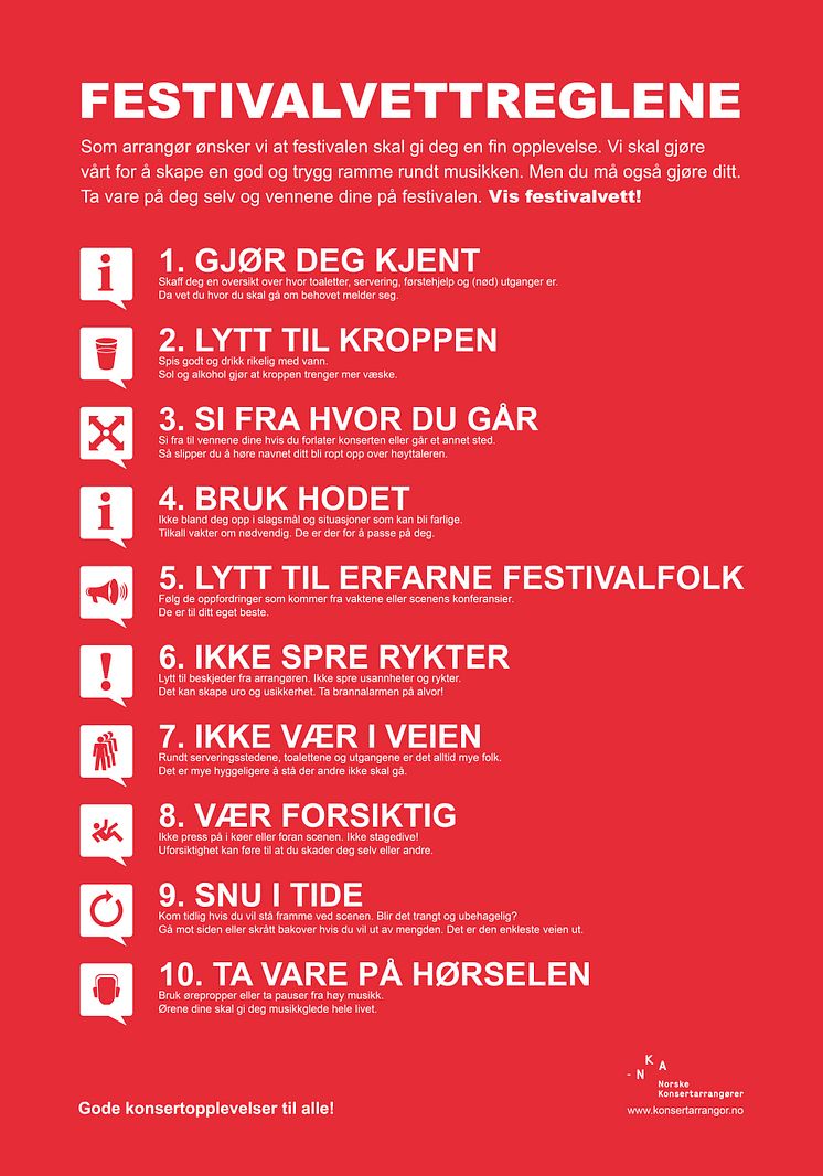 Festivalvettreglene 2016