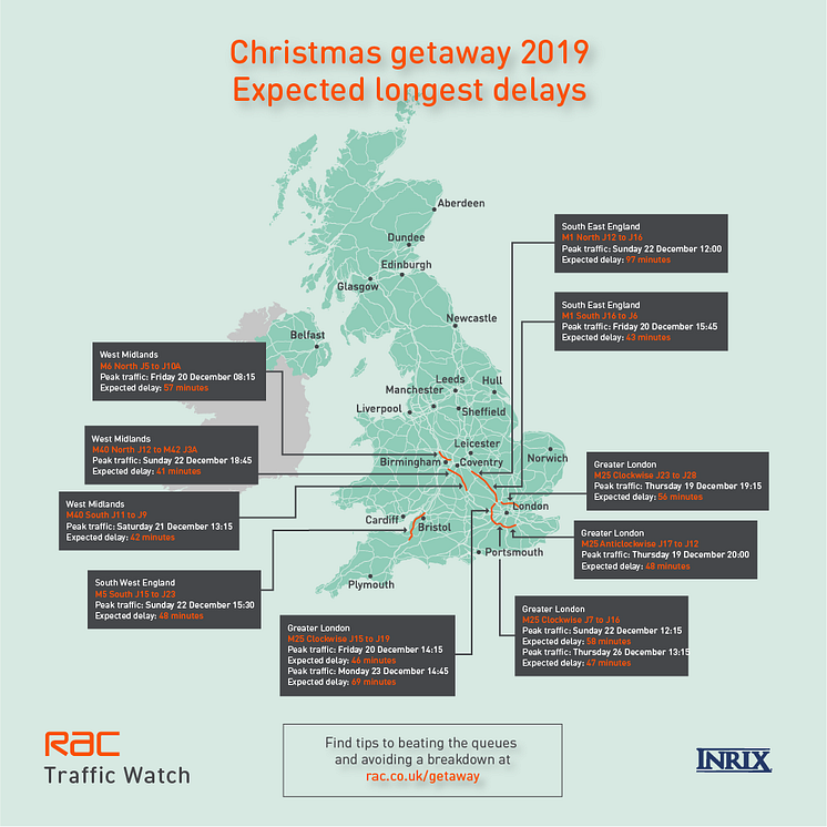 Expected long traffic delays on roads - Christmas 2019