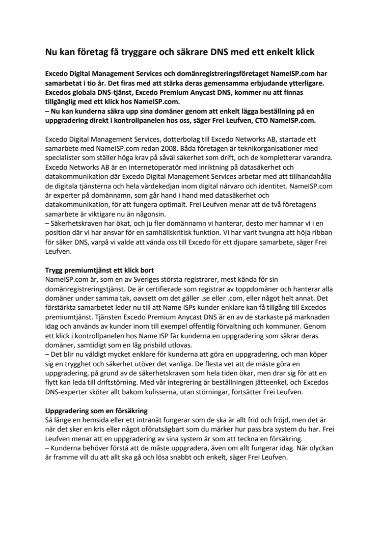 Nu kan företag få tryggare och säkrare DNS med ett enkelt klick