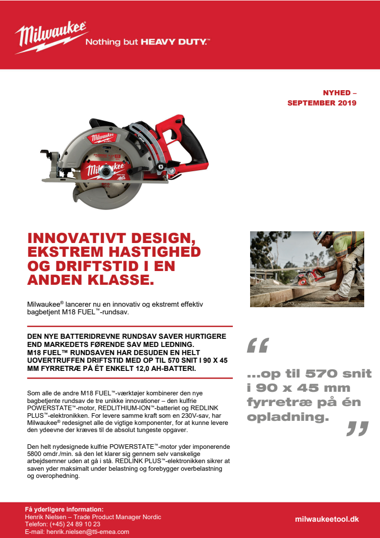 INNOVATIVT DESIGN, EKSTREM HASTIGHED  OG DRIFTSTID I EN  ANDEN KLASSE