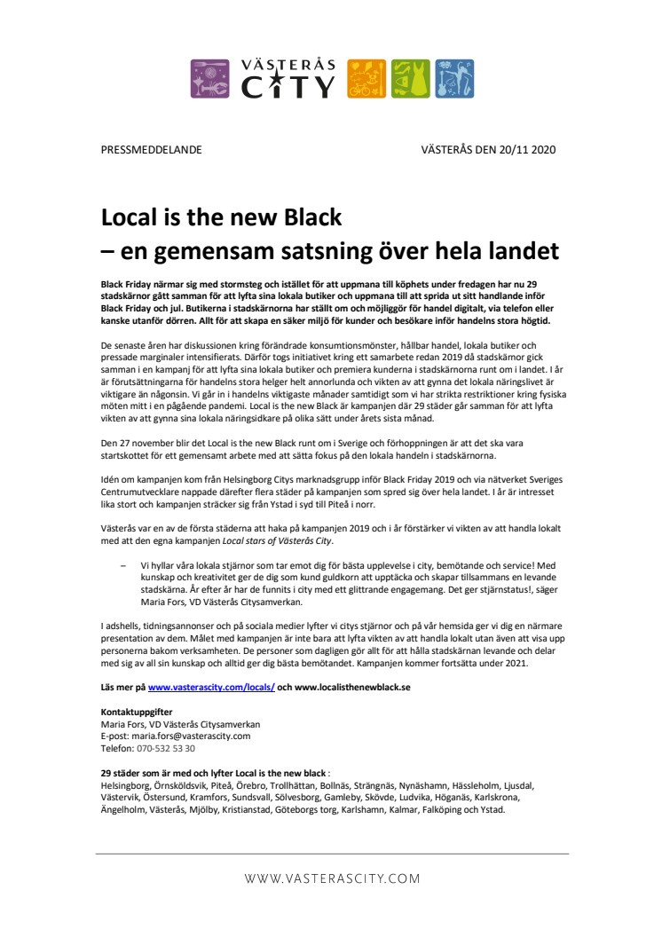 Local is the new Black  – en gemensam satsning över hela landet 