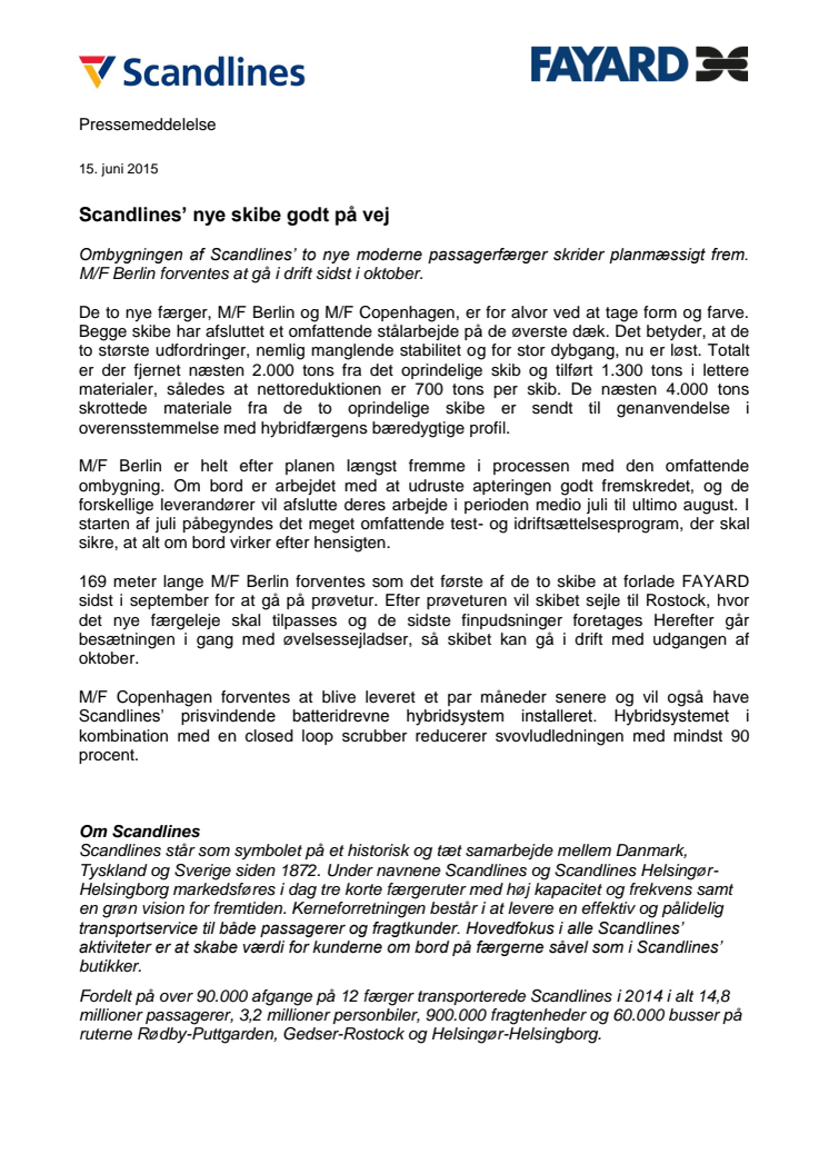 Scandlines’ nye skibe godt på vej
