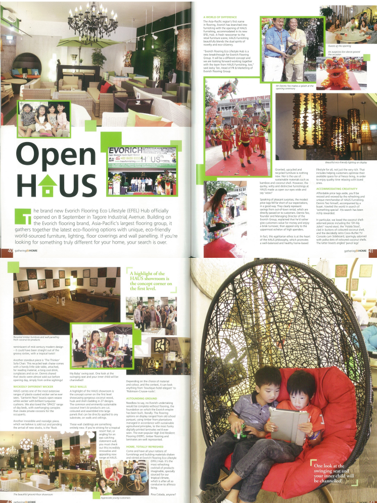 HAUS Furnishing featured on @Home Magazine	