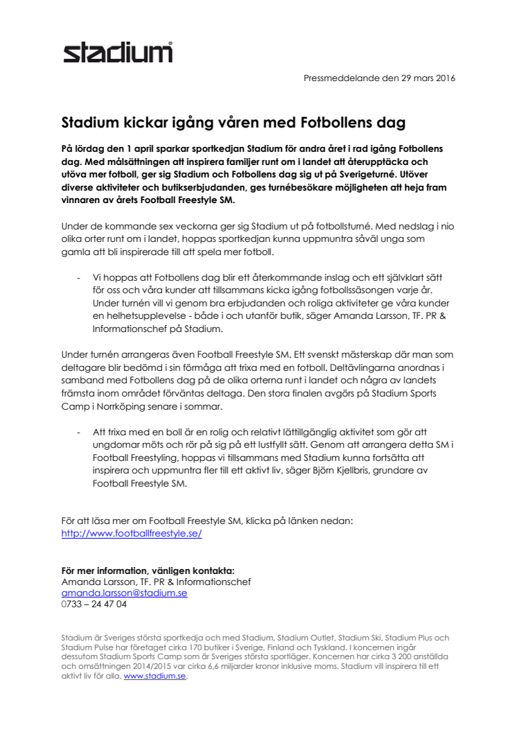 Stadium kickar igång våren med Fotbollens dag