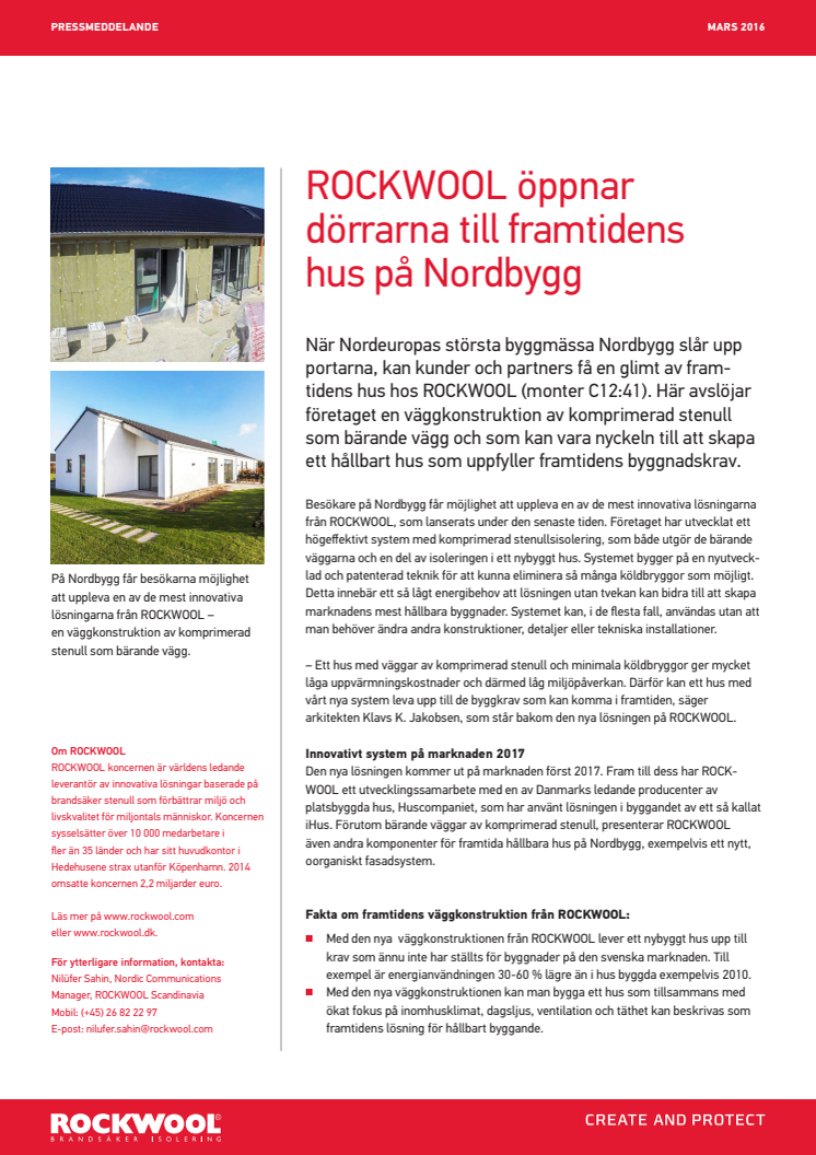 ROCKWOOL öppnar dörrarna till framtidens hus på Nordbygg