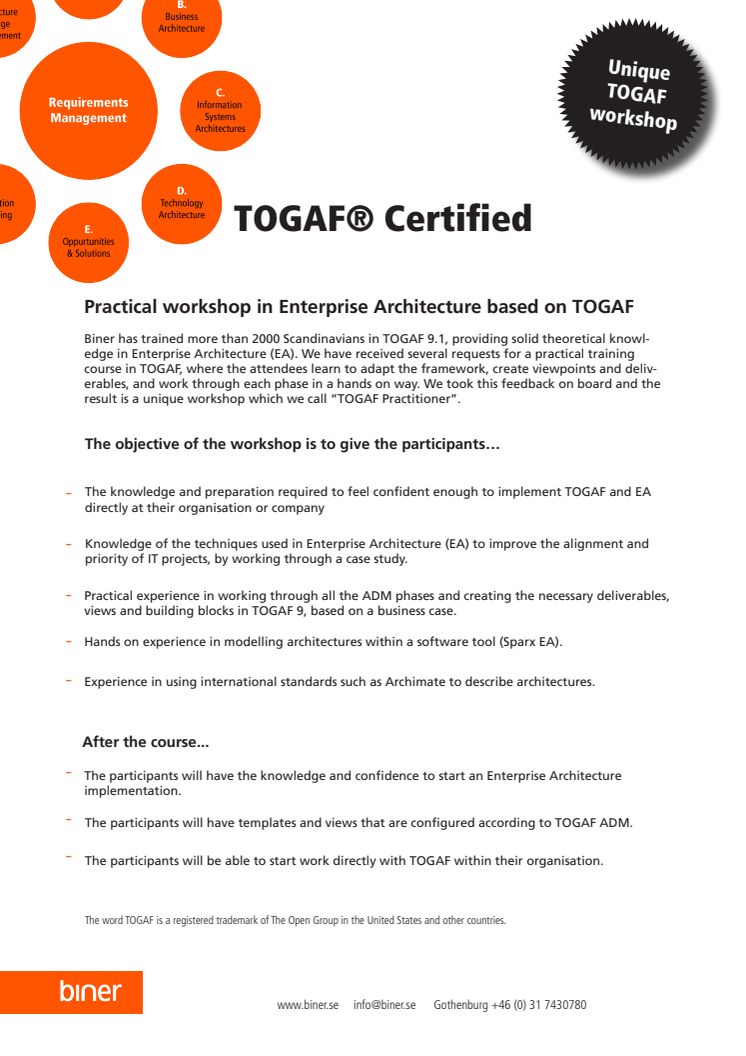 Course for TOGAF® Certified
