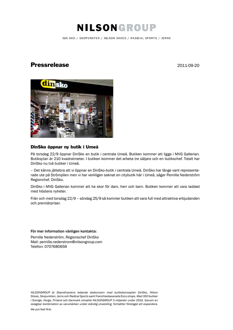 DinSko öppnar ny butik i Umeå
