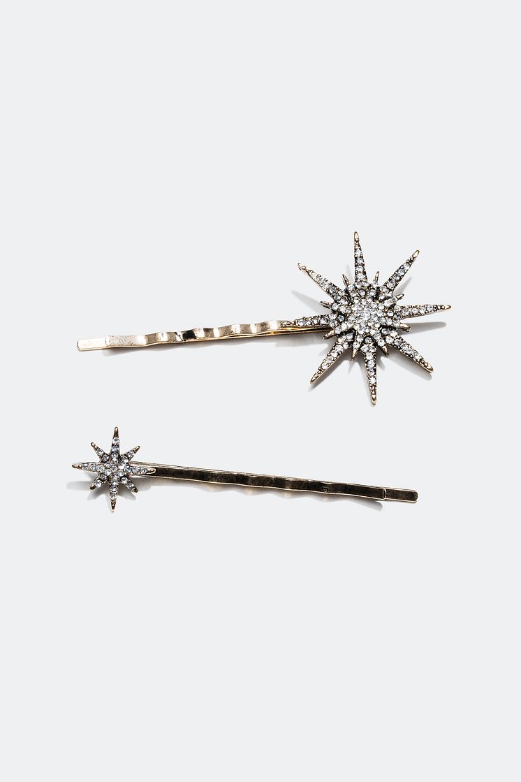 Hairclips with rhinestones 2-pack