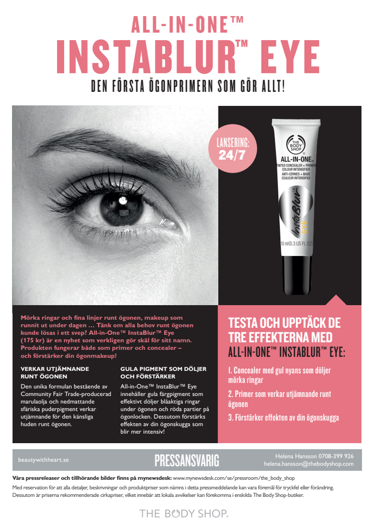 The Body Shop lanserar All-in-One™ InstaBlur™ Eye