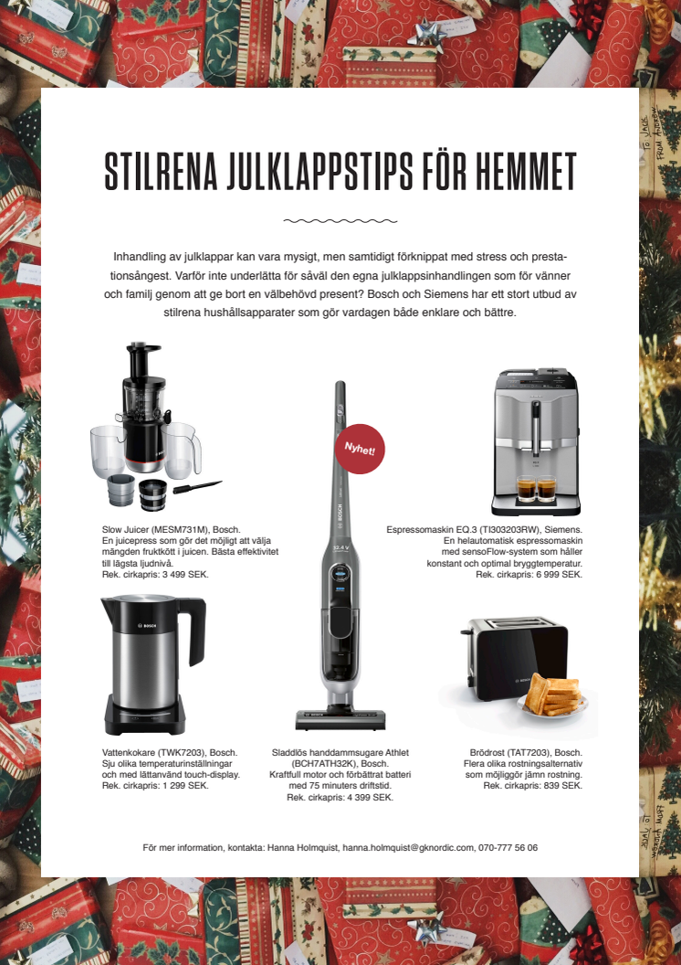 Stilrena julklappstips för hemmet