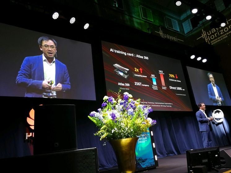 Dr Kunbin Hong lanserar ny AI-produkt Atlas 300 vid Huawei Horizon 2020