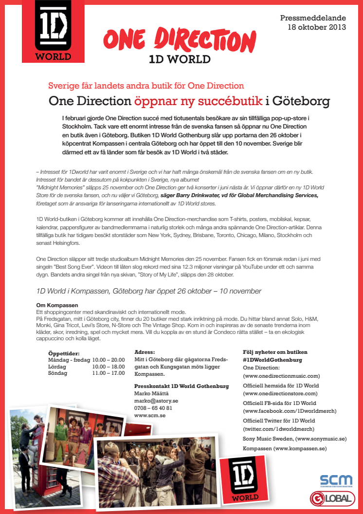 One Direction öppnar ny succébutik i Göteborg