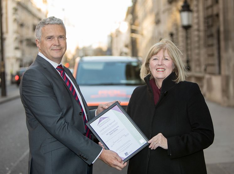RAC head of dealer propositions, Mario Dolcezza, with the president of the Chartered Trading Standards Institute