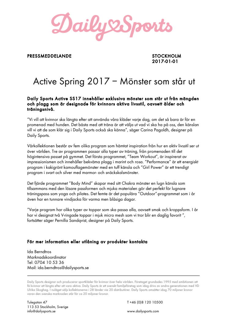 Active Spring 2017 – Mönster som står ut