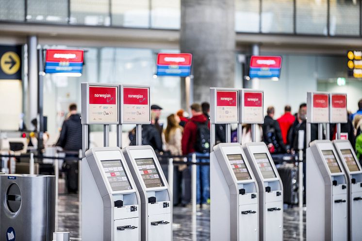 Norwegian's new check-in area at Oslo airport