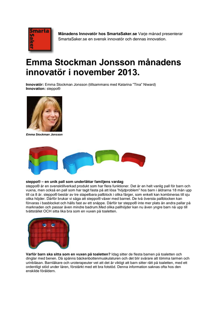 Månadens innovatör i november Emma Stockman Jonsson