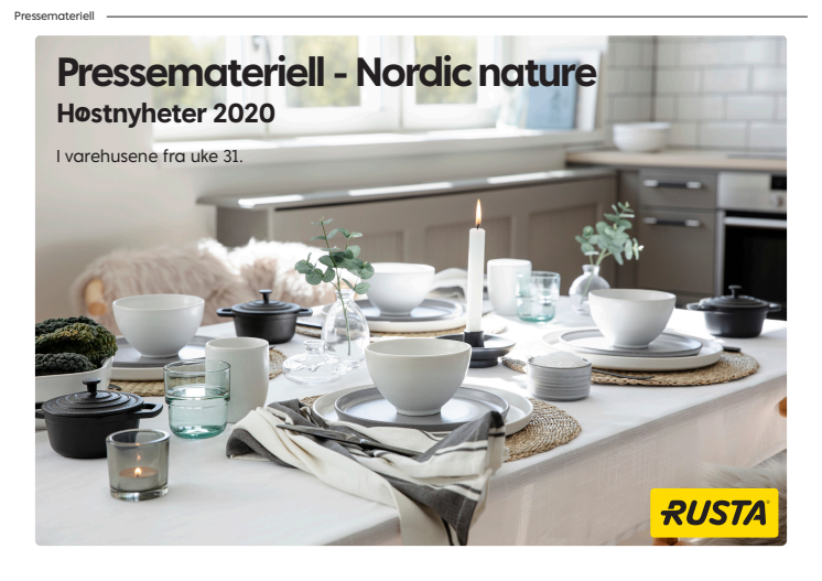 Pressemateriell Nordic Nature -  Høst 2020