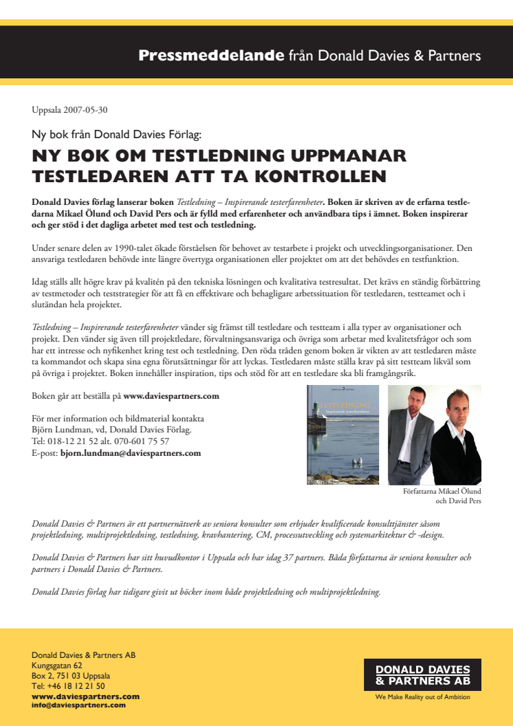 NY BOK OM TESTLEDNING!