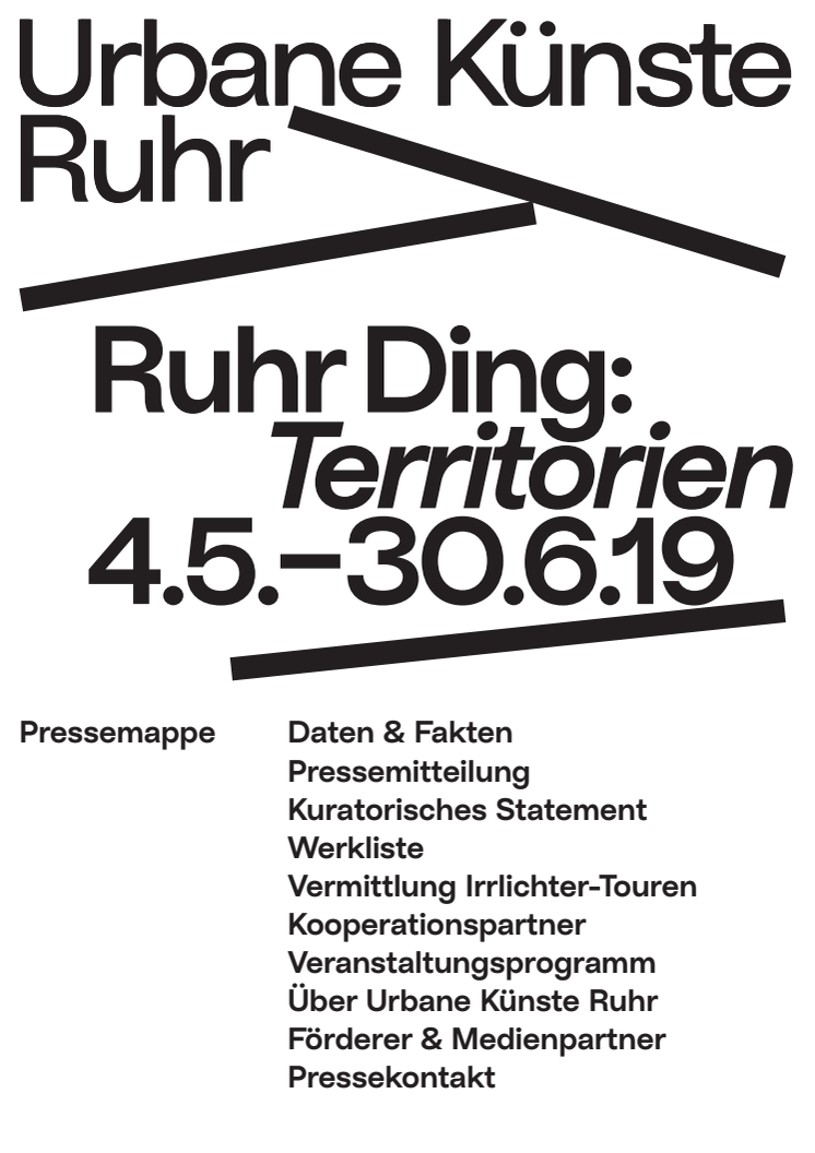 Ruhr Ding: Territorien eröffnet am 4.5. an 22 Standorten in Bochum, Dortmund, Essen und Oberhausen