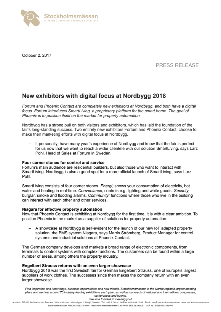 New exhibitors with digital focus at Nordbygg 2018