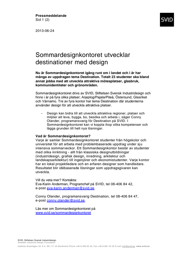 Sommardesignkontoret utvecklar destinationer med design