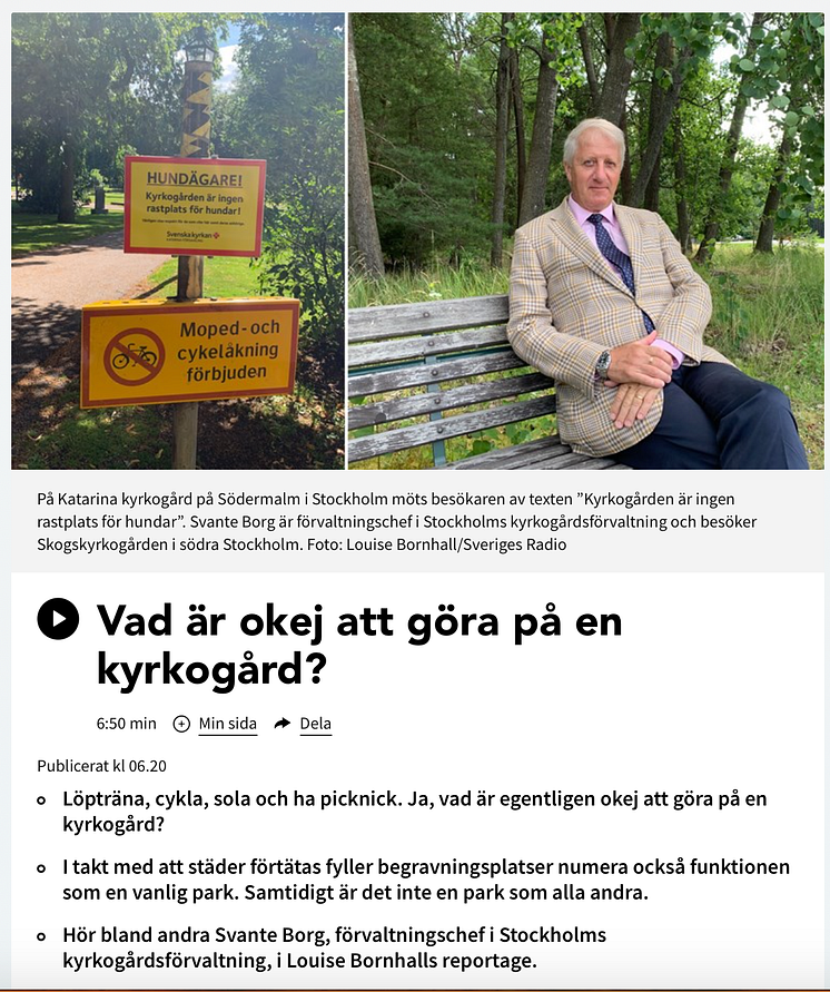 Kyrkogårdsdirektör Svante Borg om friluftsliv och begravning
