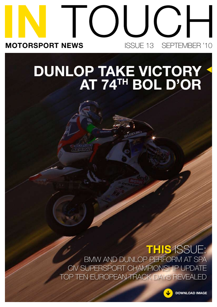 Dunlop Motorsport nyheds brev InTouch