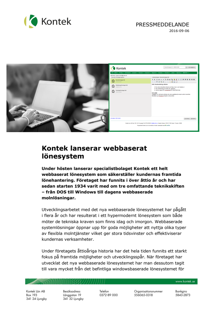 Kontek lanserar webbaserat lönesystem