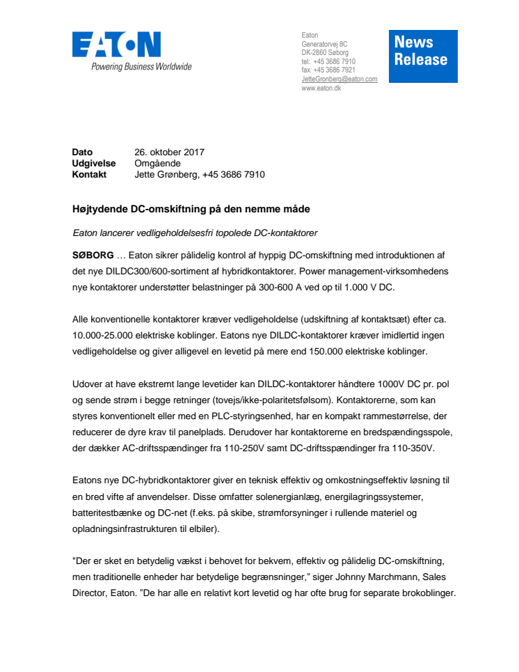 Højtydende DC-omskiftning på den nemme måde