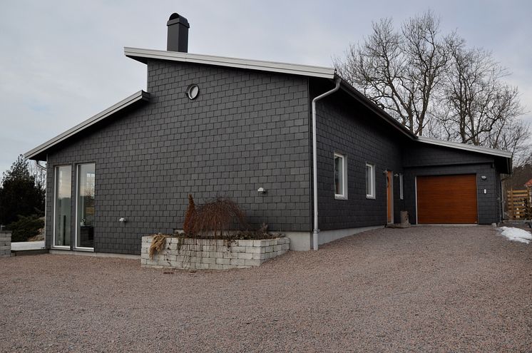  Villa med Takskiffer på fasad Dubbeltäckning