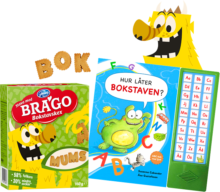 Brago boktavskex och boken "Hur låter bokstaven?"