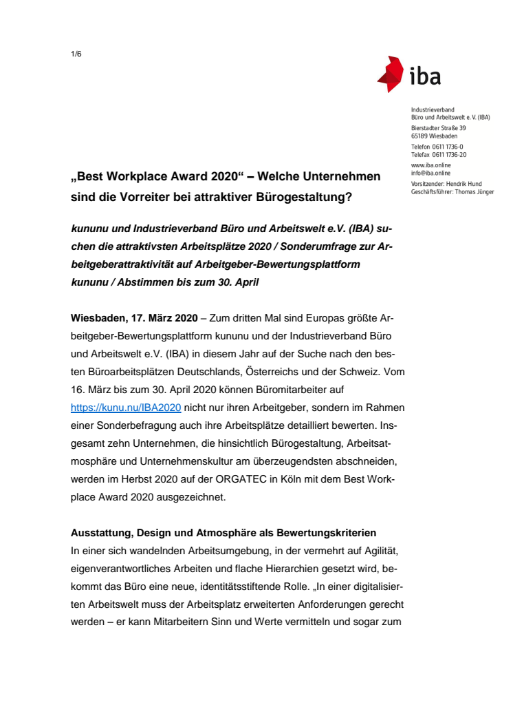 „Best Workplace Award 2020“ – Welche Unternehmen sind die Vorreiter bei attraktiver Bürogestaltung?