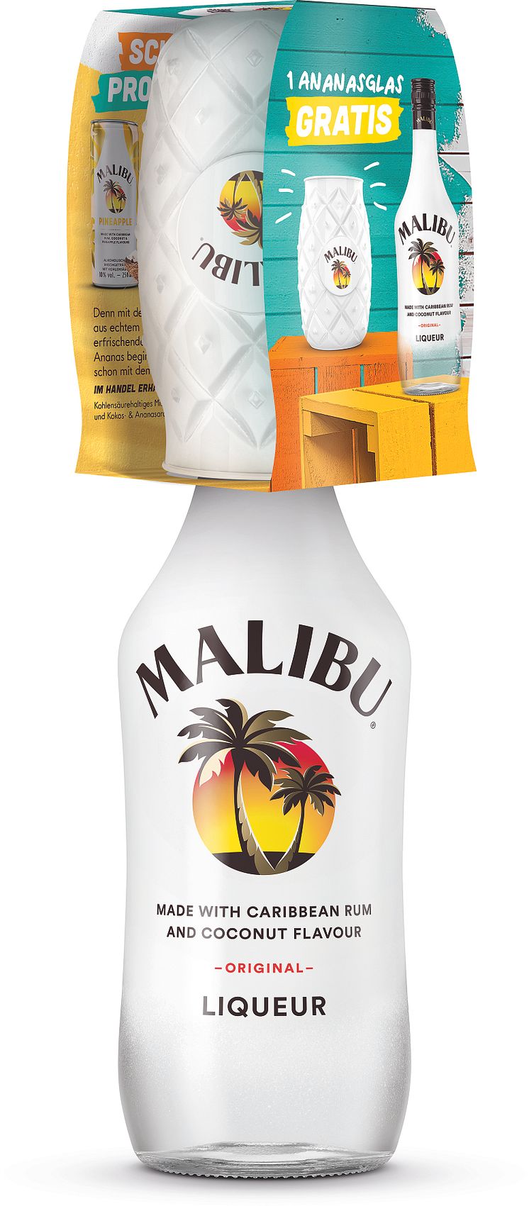 MALIBU mit Ananas Glas