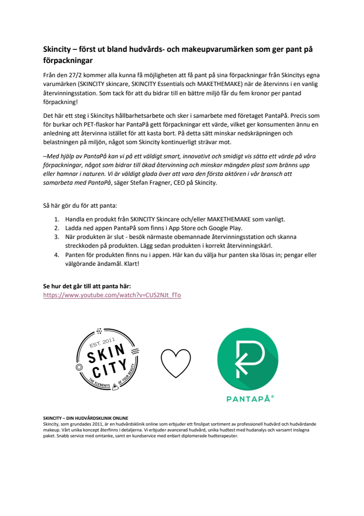 Skincity x PantaPå