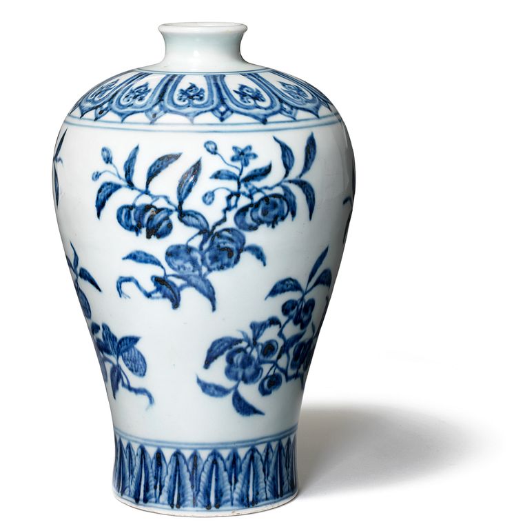 A rare fruit meiping Ming porcelain vase