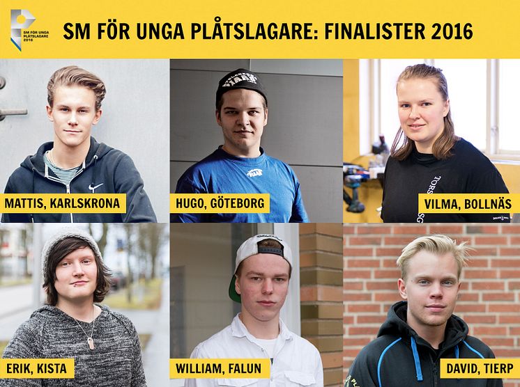 Finalister, SM för unga plåtslagare 2016