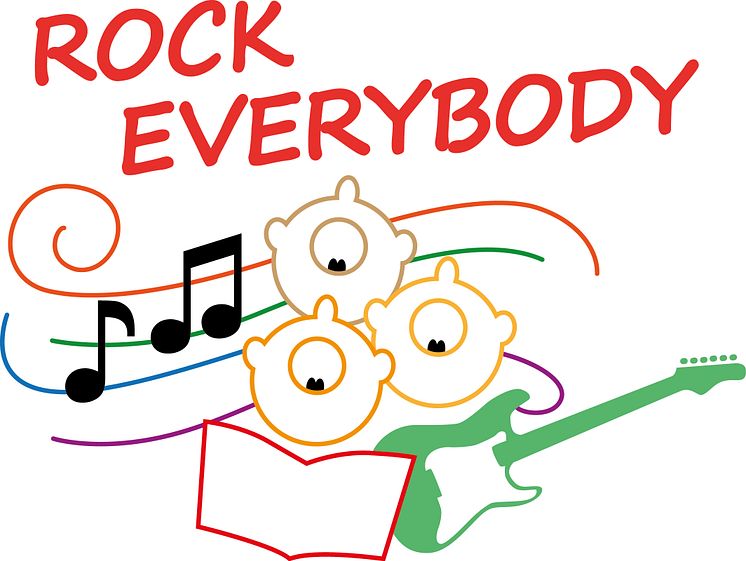 Rock Everybody – logotype i färg