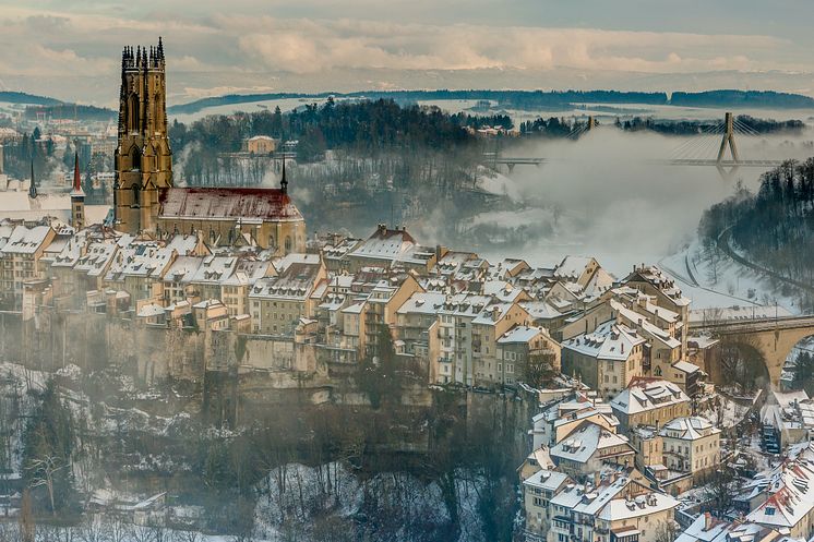 Winterpanorama Fribourg 