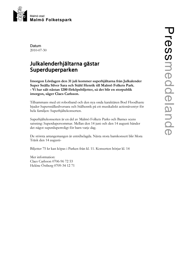 Julkalenderhjältarna gästar Superduperparken