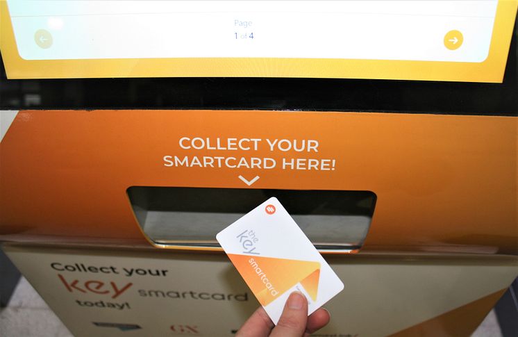 Key Smartcard dispensed from kiosk